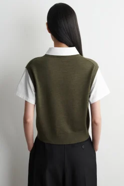 LAYERED MERINO WOOL SWEATER tank