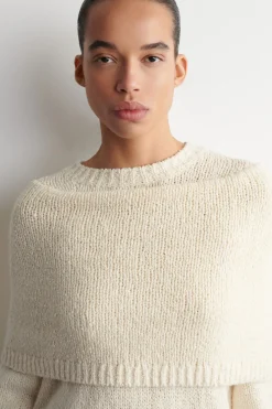 LAYERED SHAWL MERINO-CASHMERE SWEATER