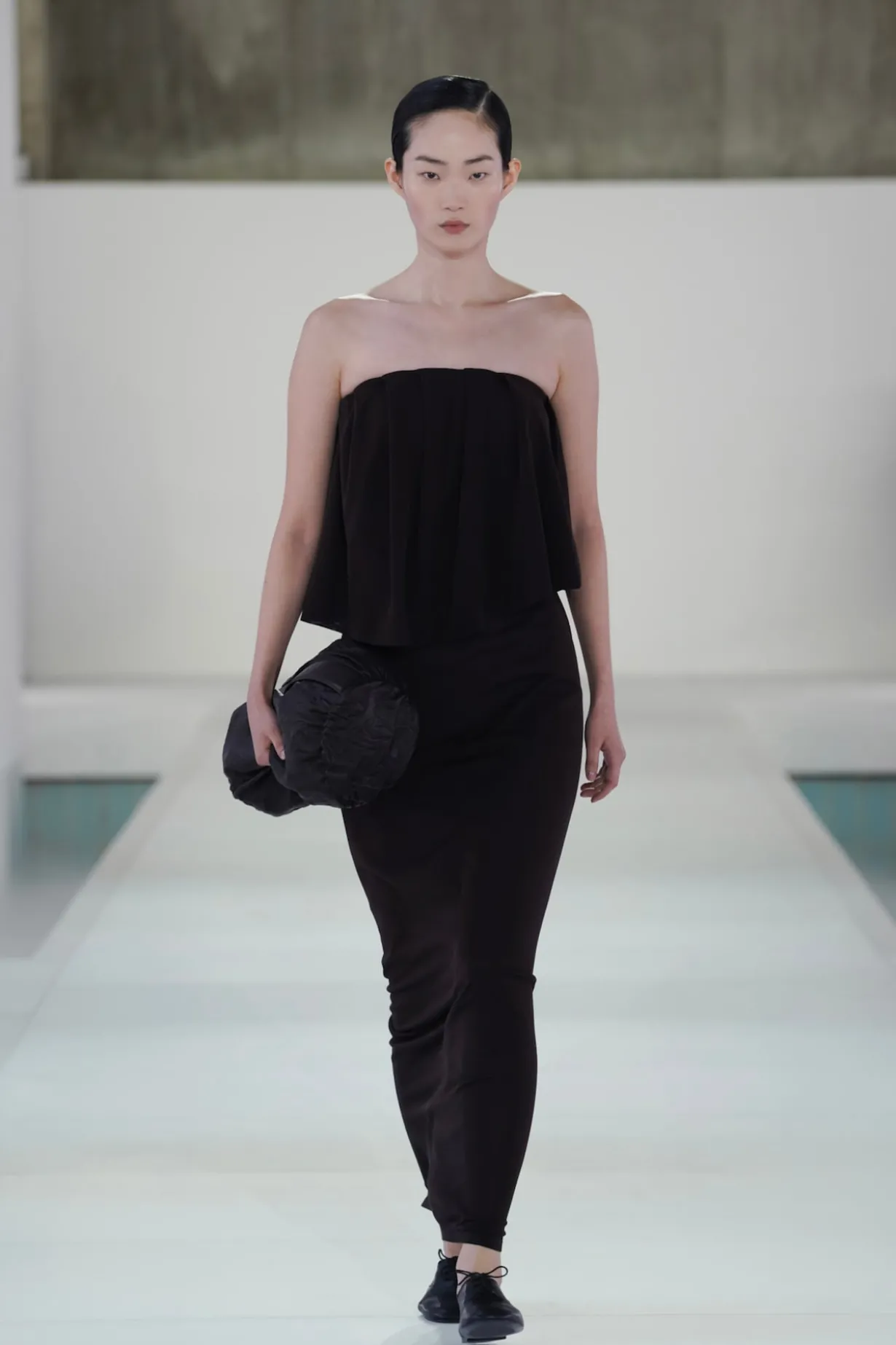 LAYERED SHEER-KNIT BANDEAU MAXI DRESS