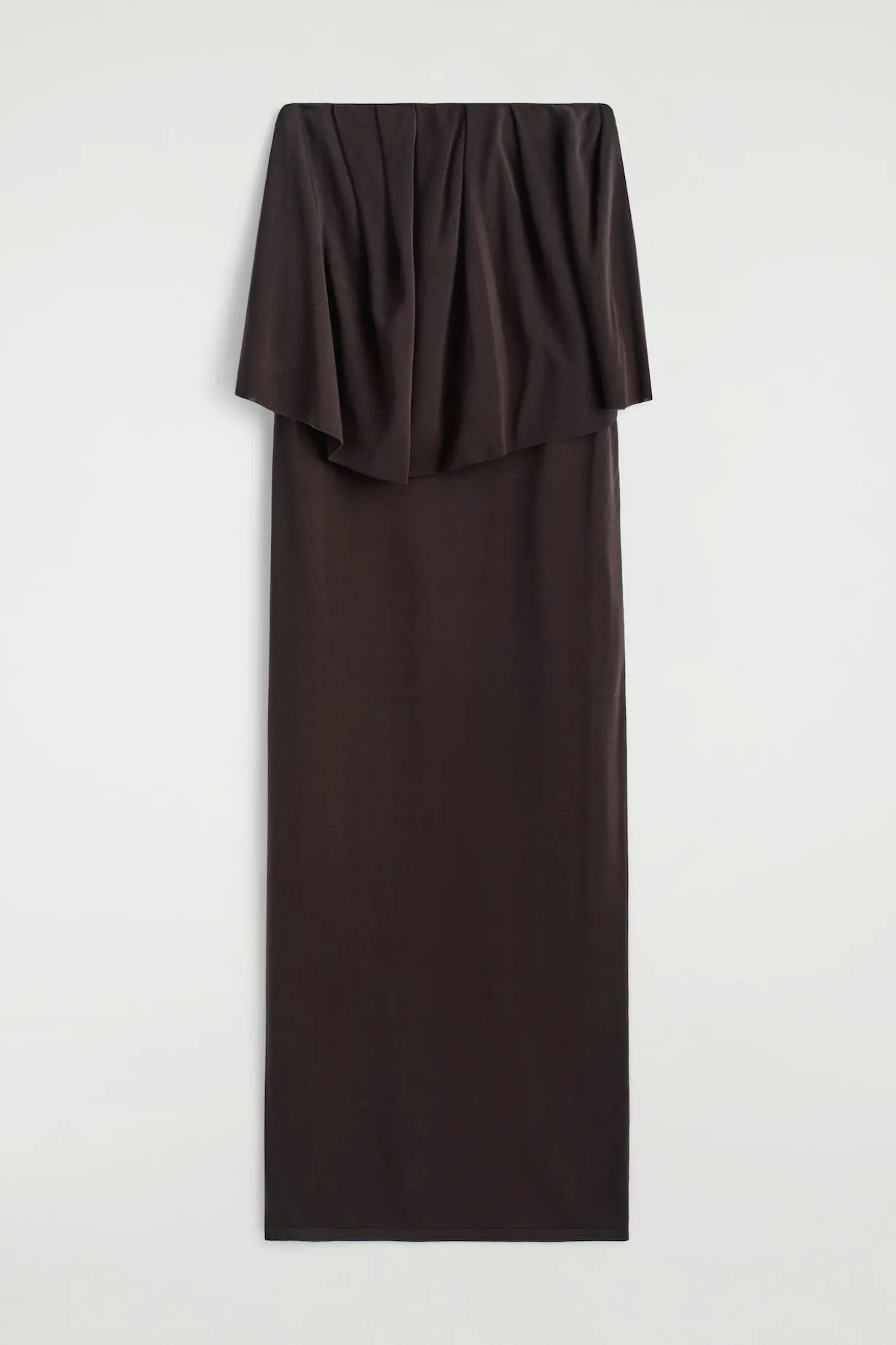 LAYERED SHEER-KNIT BANDEAU MAXI DRESS