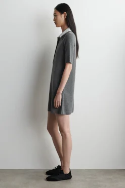 LAYERED-COLLAR MERINO WOOL MINI DRESS