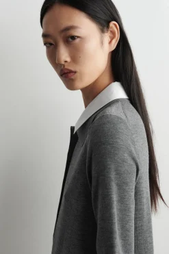 LAYERED-COLLAR MERINO WOOL MINI DRESS