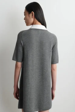 LAYERED-COLLAR MERINO WOOL MINI DRESS