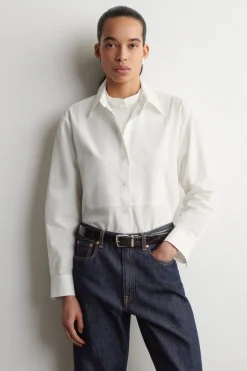 LAYERED-COLLAR PIMA COTTON SHIRT