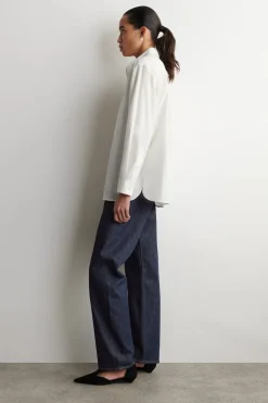 LAYERED-COLLAR PIMA COTTON SHIRT
