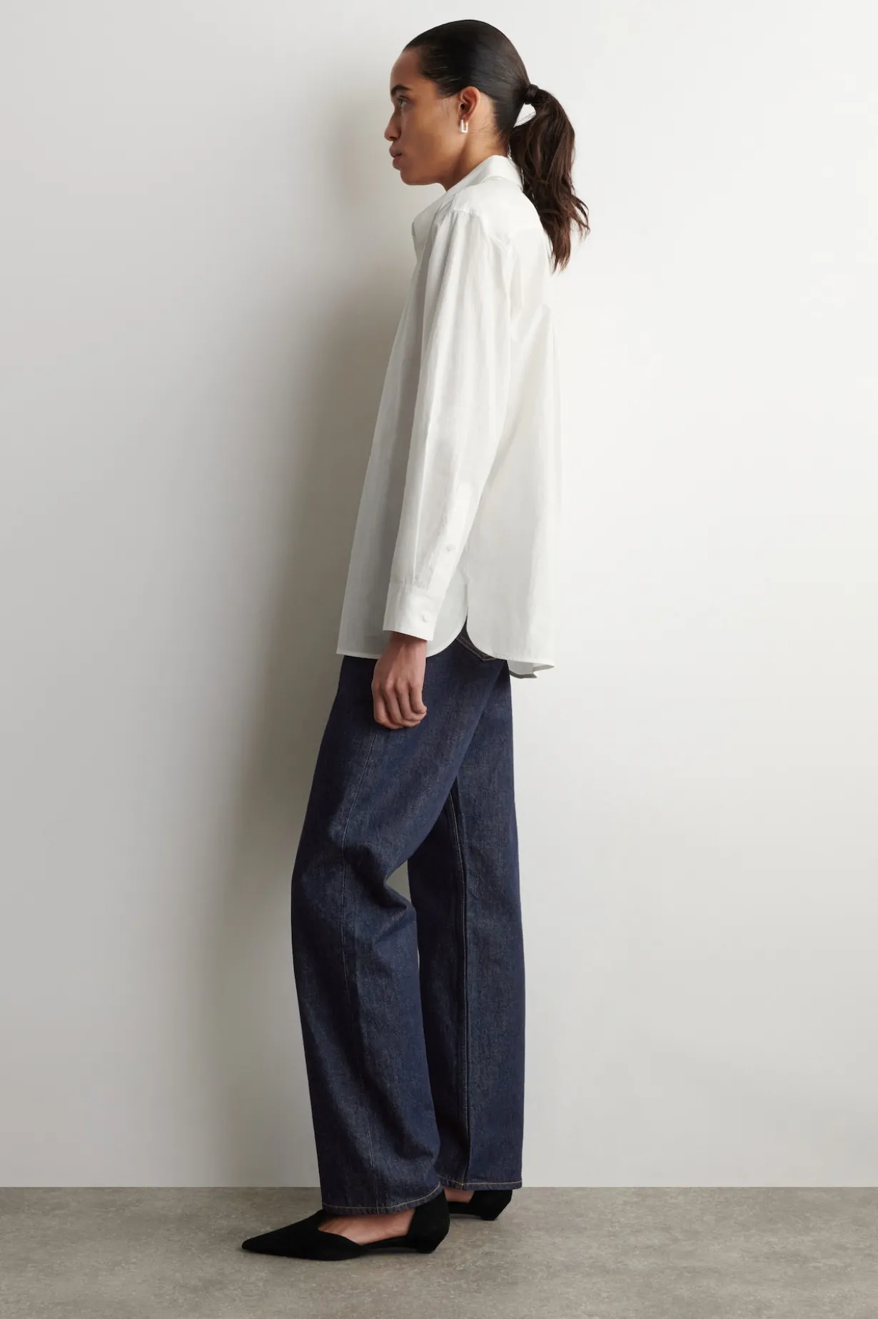 LAYERED-COLLAR PIMA COTTON SHIRT