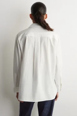 LAYERED-COLLAR PIMA COTTON SHIRT
