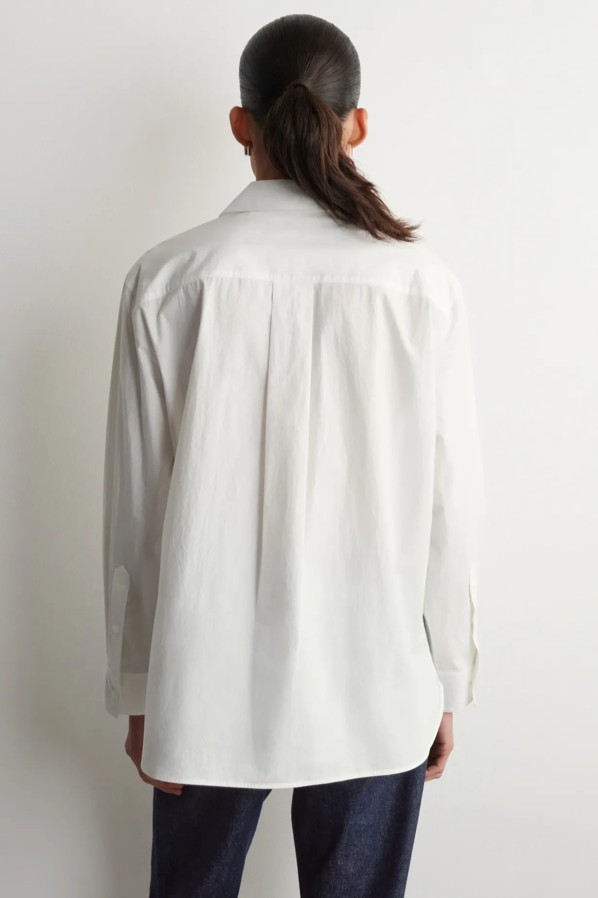 LAYERED-COLLAR PIMA COTTON SHIRT