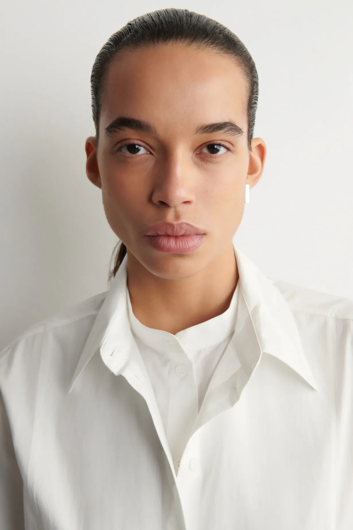 LAYERED-COLLAR PIMA COTTON SHIRT