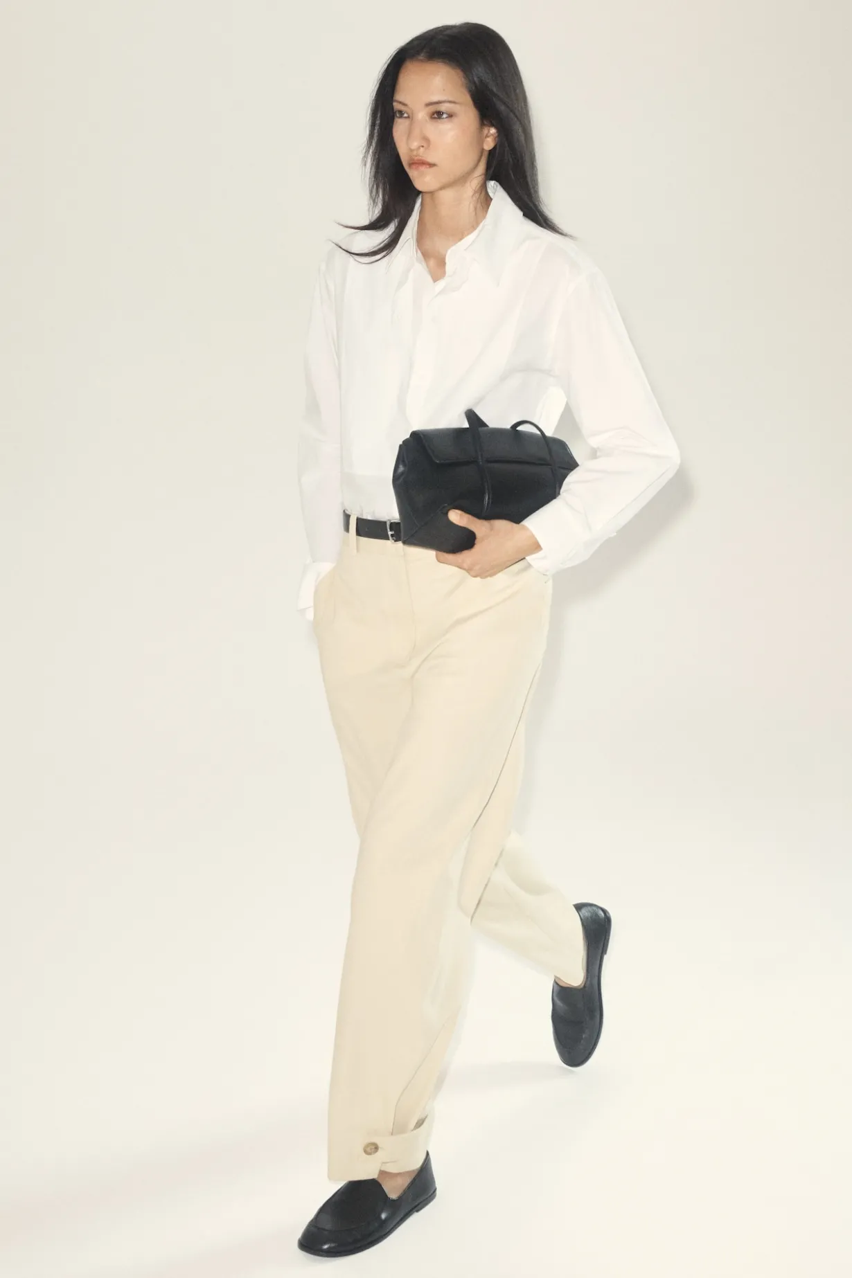 LAYERED-COLLAR PIMA COTTON SHIRT