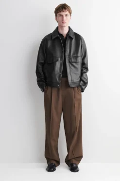 LEATHER BLOUSON JACKET
