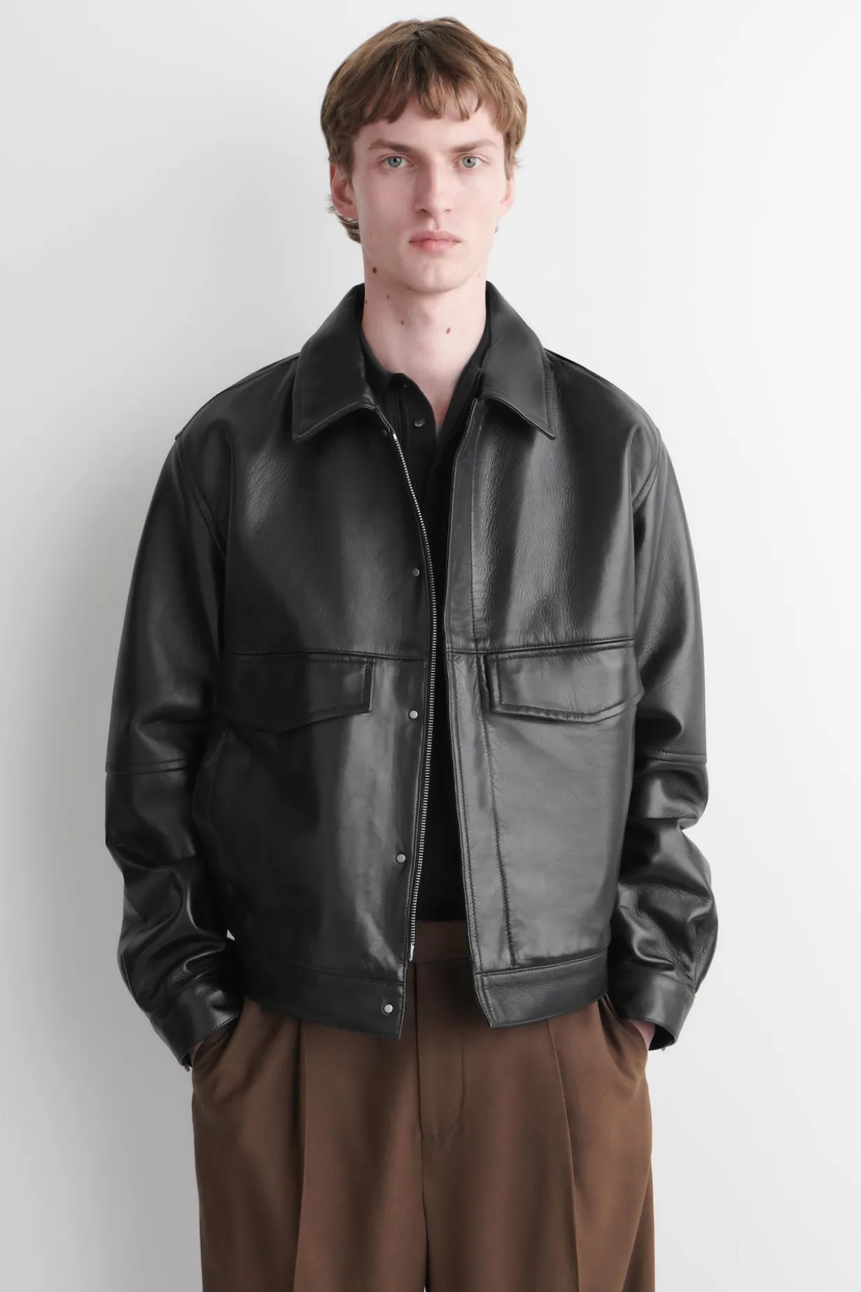 LEATHER BLOUSON JACKET