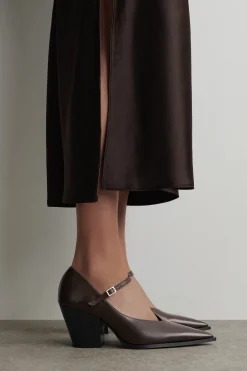 LEATHER HEELED MARY JANE SHOES