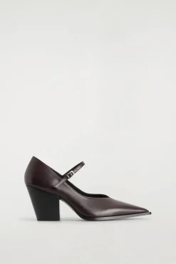 LEATHER HEELED MARY JANE SHOES