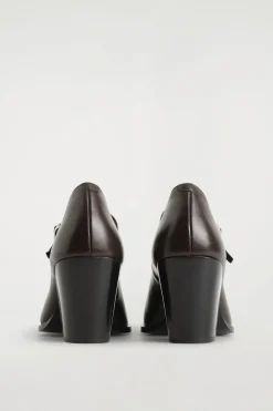 LEATHER HEELED MARY JANE SHOES