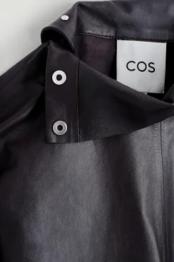 LEATHER MOCK-NECK TOP