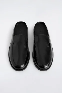 LEATHER MULE LOAFERS