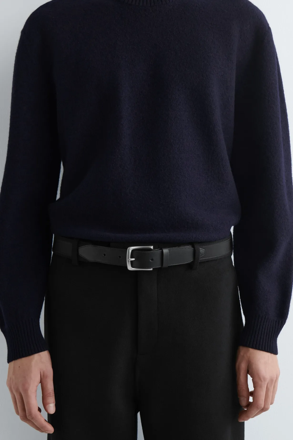LEATHER-TRIMMED WEBBING BELT