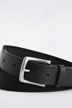 LEATHER-TRIMMED WEBBING BELT