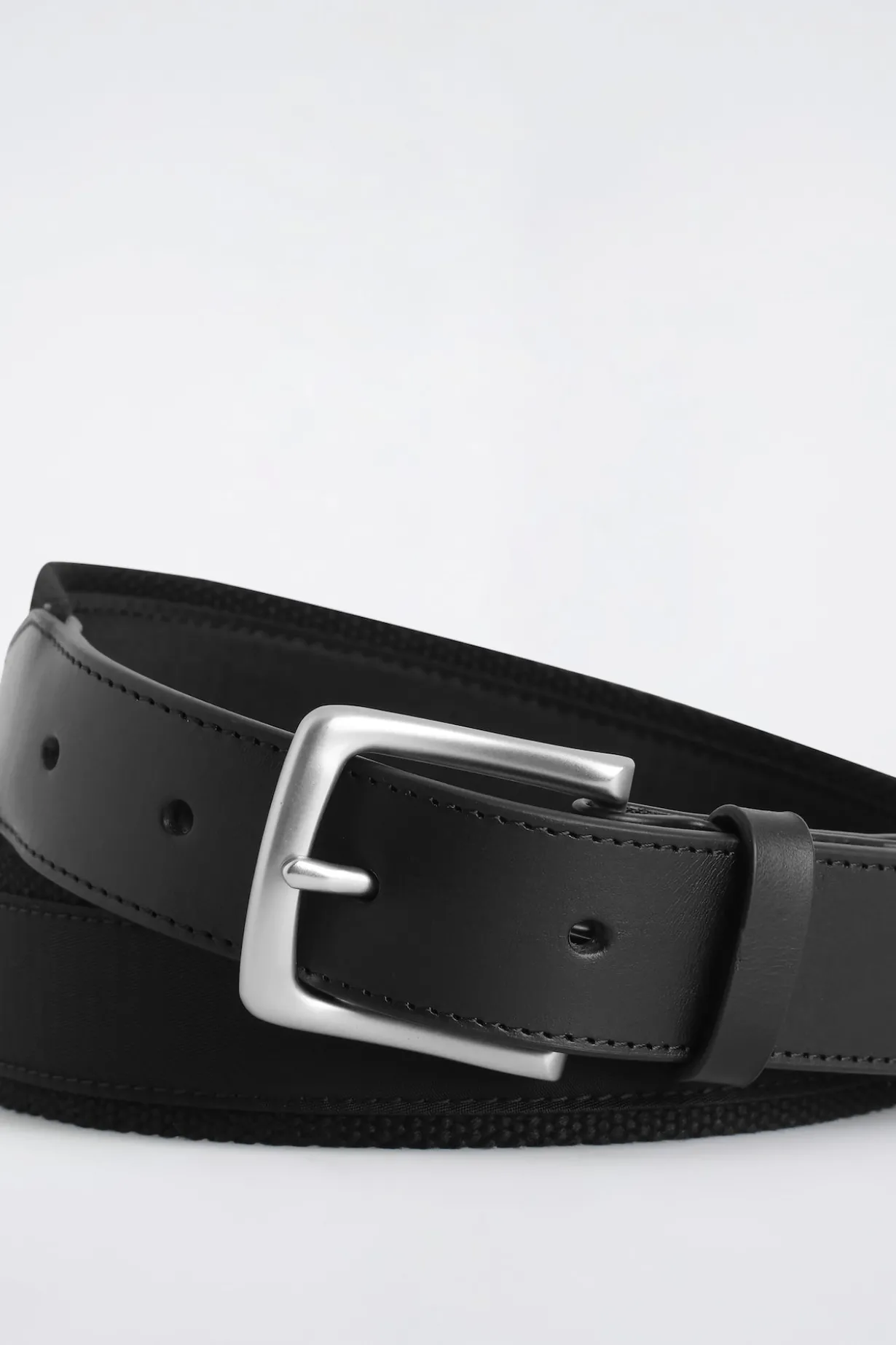 LEATHER-TRIMMED WEBBING BELT