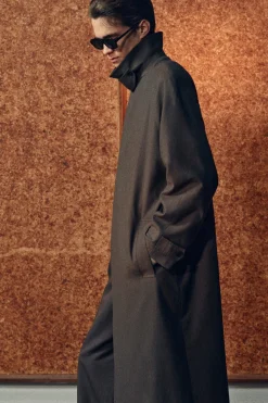 LIGHTWEIGHT COTTON-HERRINGBONE TRENCH COAT
