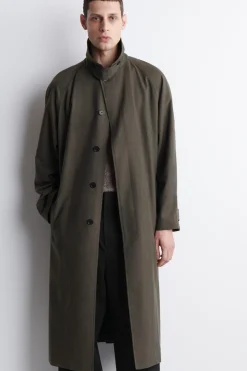 LIGHTWEIGHT COTTON-HERRINGBONE TRENCH COAT