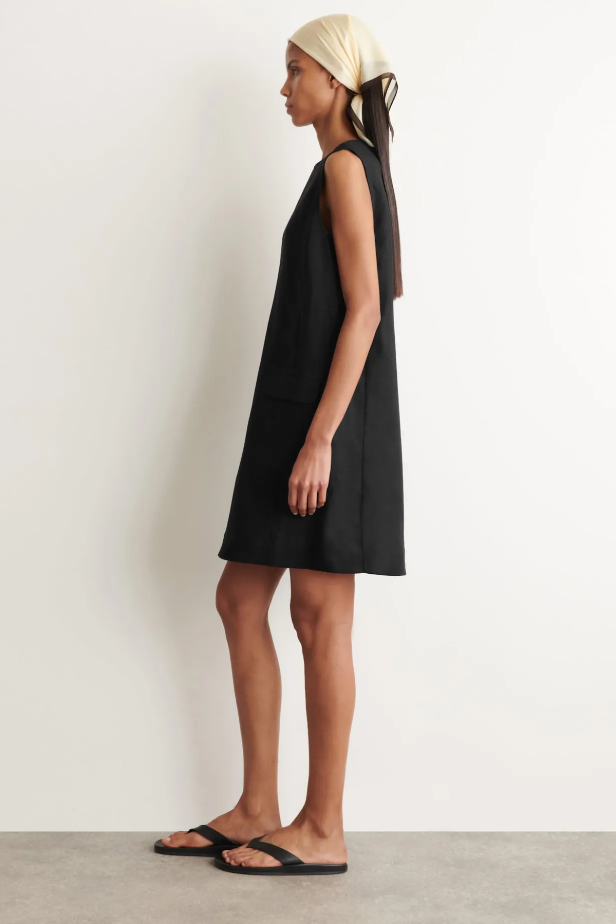LINEN MINI SHIFT DRESS