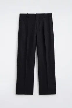 LINEN RELAXED-FIT STRAIGHT-LEG PANTS
