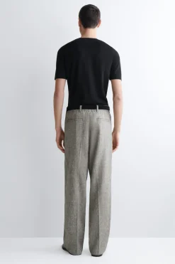 LINEN RELAXED-FIT STRAIGHT-LEG PANTS