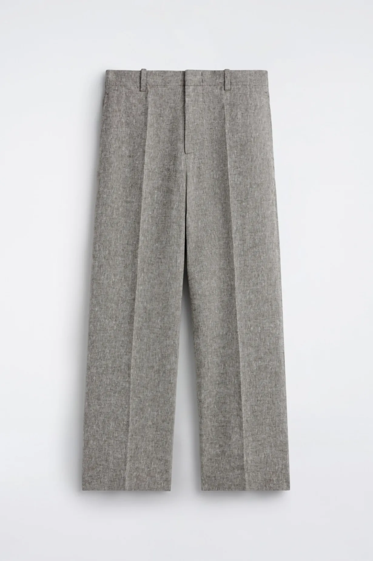 LINEN RELAXED-FIT STRAIGHT-LEG PANTS