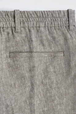 LINEN RELAXED-FIT STRAIGHT-LEG PANTS