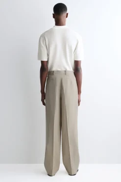 LINEN RELAXED-FIT STRAIGHT-LEG PANTS