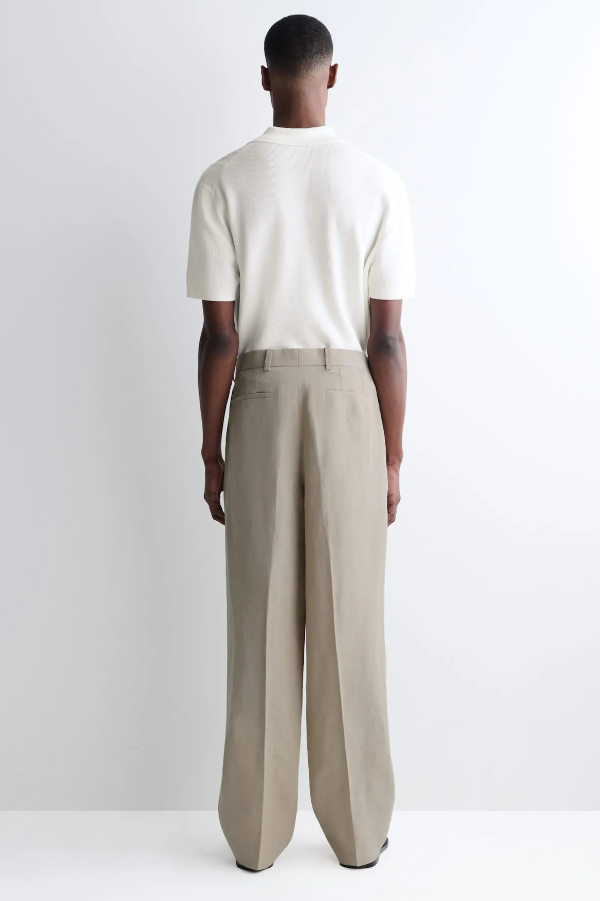 LINEN RELAXED-FIT STRAIGHT-LEG PANTS