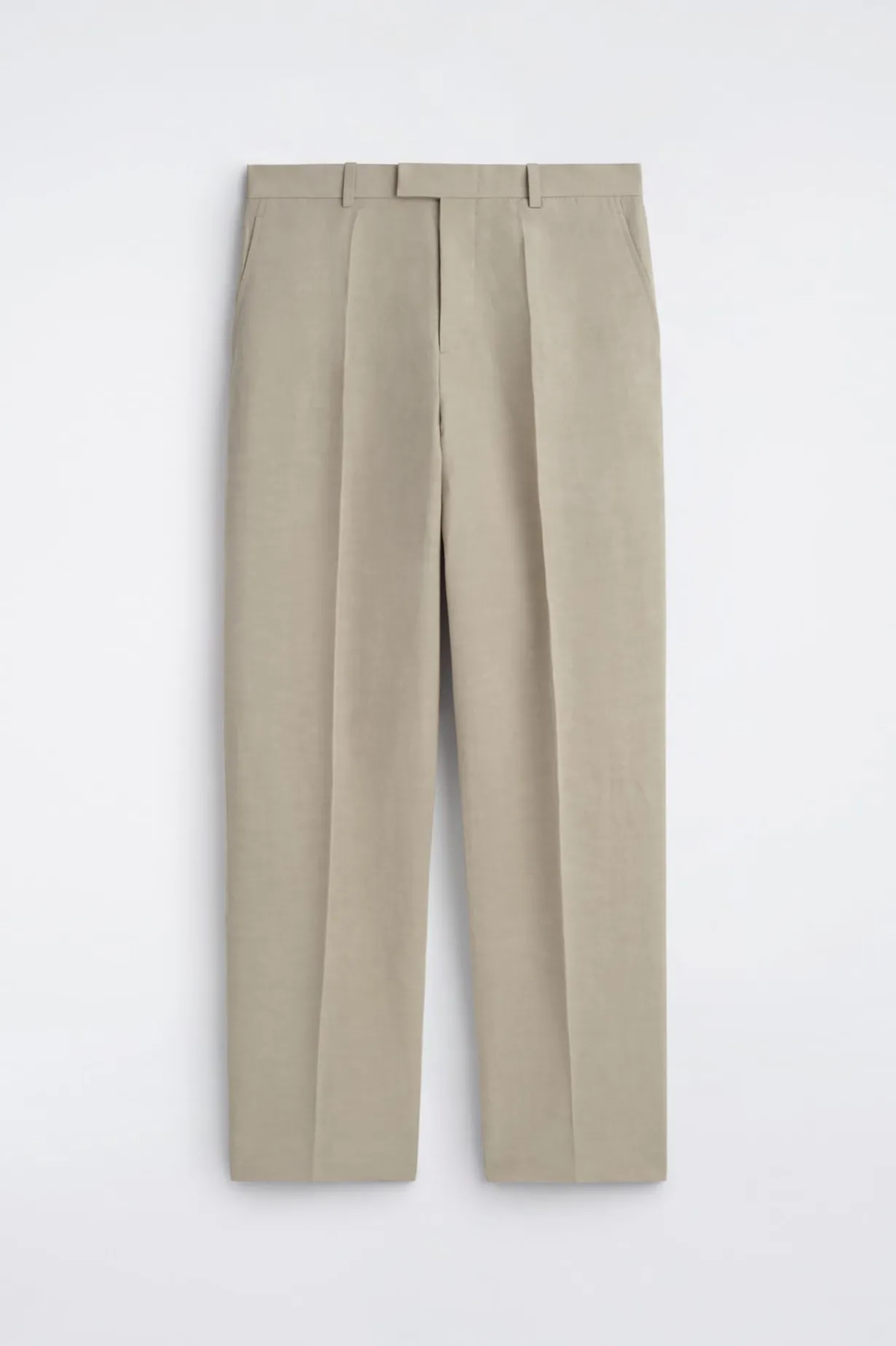 LINEN RELAXED-FIT STRAIGHT-LEG PANTS