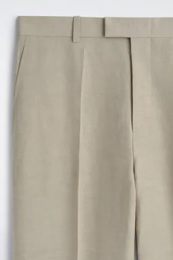 LINEN RELAXED-FIT STRAIGHT-LEG PANTS