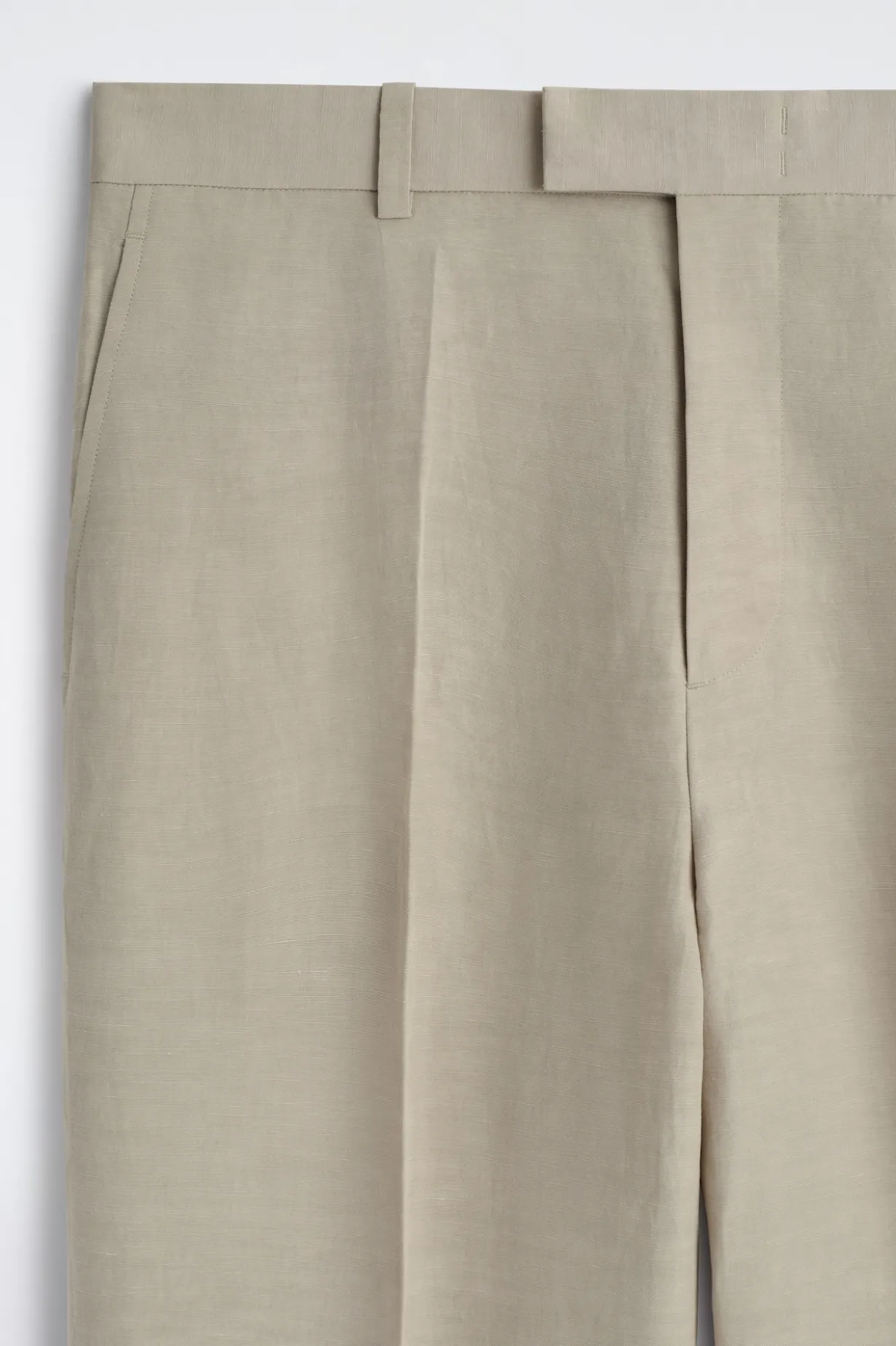 LINEN RELAXED-FIT STRAIGHT-LEG PANTS