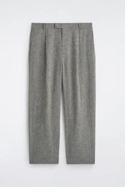 LINEN RELAXED-FIT WIDE-LEG PANTS