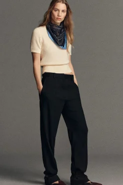 LINEN STRAIGHT-LEG PANTS