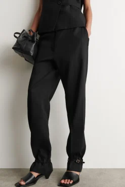 LINEN STRAIGHT-LEG PANTS