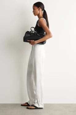 LINEN STRAIGHT-LEG PANTS