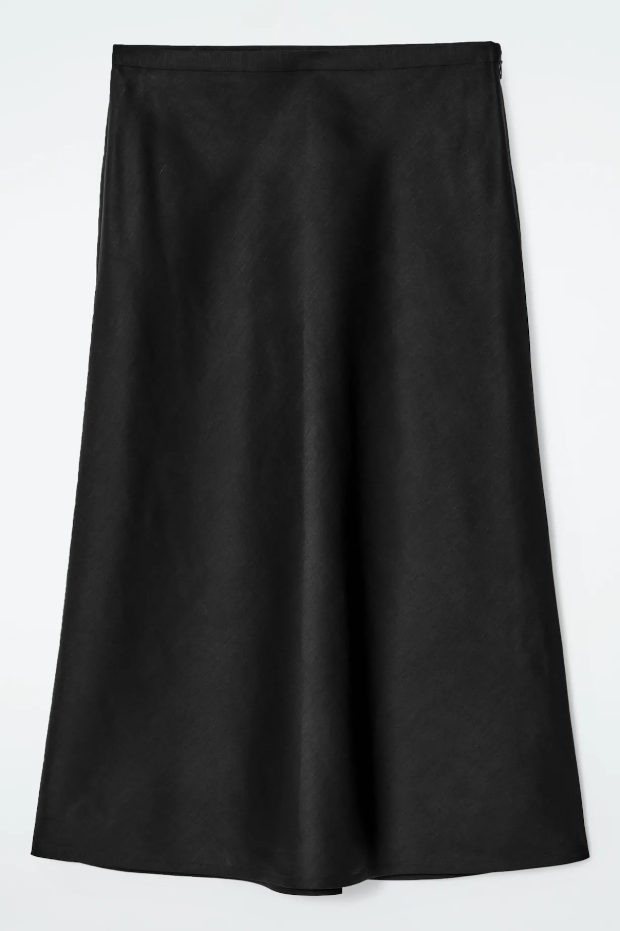 LINEN-BLEND MIDI COLUMN SKIRT