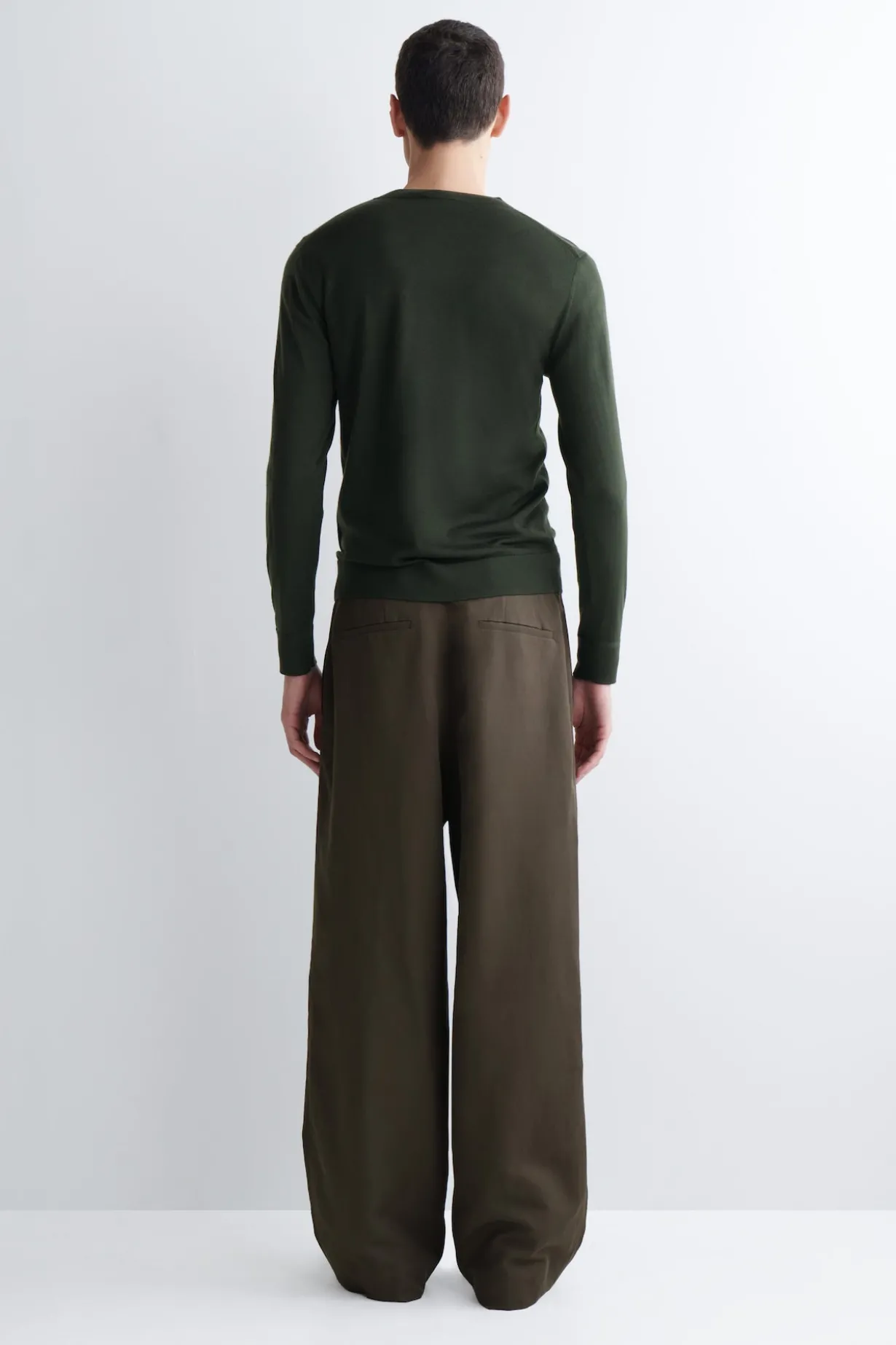 LINEN-BLEND RELAXED-FIT WIDE-LEG PANTS