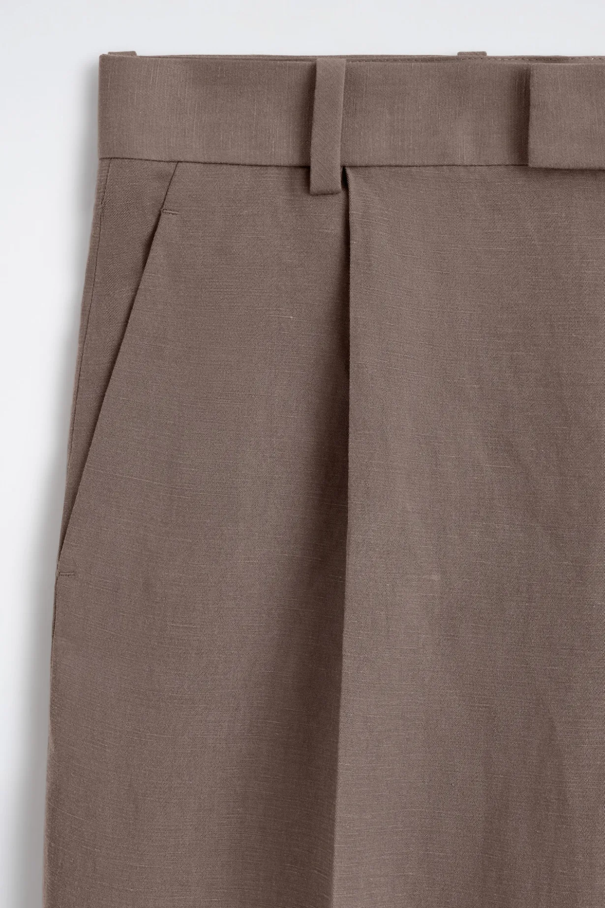 LINEN-BLEND RELAXED-FIT WIDE-LEG PANTS