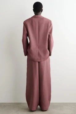 LINEN-BLEND SINGLE-BREASTED BLAZER