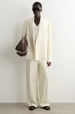 LINEN-BLEND TUXEDO BLAZER
