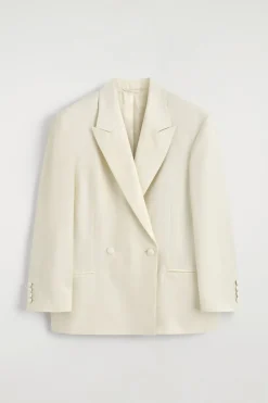 LINEN-BLEND TUXEDO BLAZER