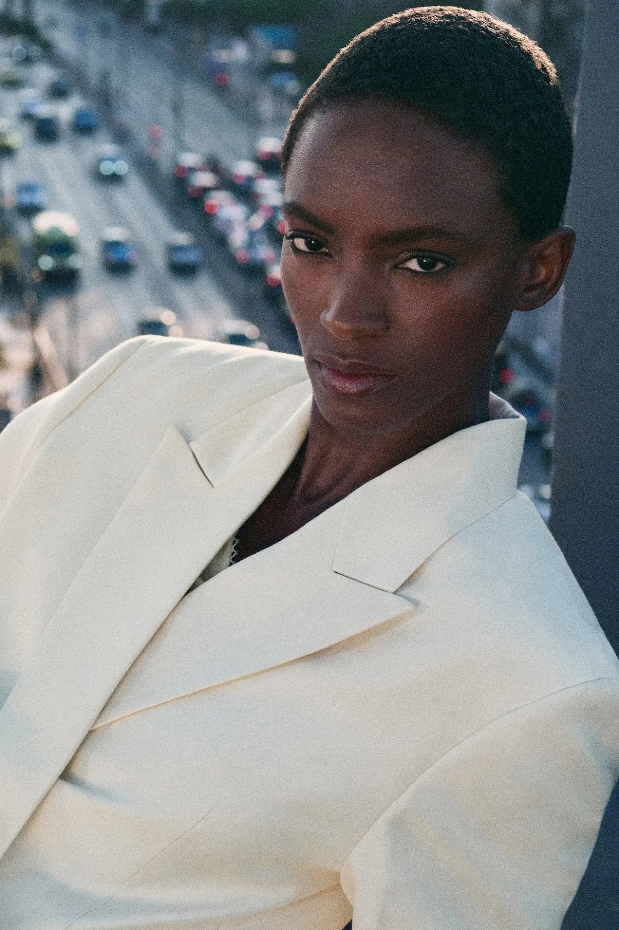 LINEN-BLEND TUXEDO BLAZER