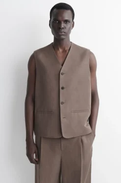 LINEN-BLEND VEST