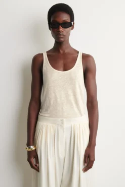 LINEN-JERSEY TANK TOP
