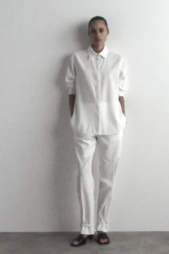 LONGLINE LINEN SHIRT